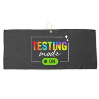 Funny Testing Mode On Motivational Test Day For Teacher Large Microfiber Waffle Golf Towel