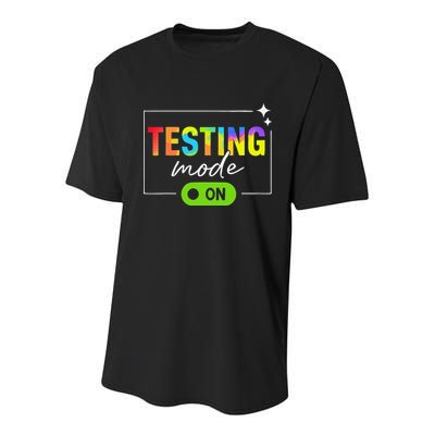 Funny Testing Mode On Motivational Test Day For Teacher Youth Performance Sprint T-Shirt