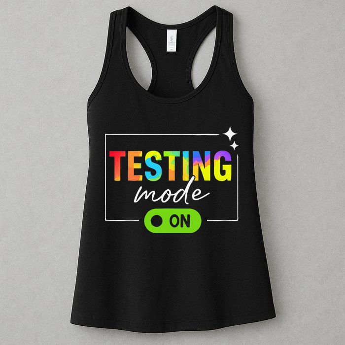 Funny Testing Mode On Motivational Test Day For Teacher Womens Tank Top