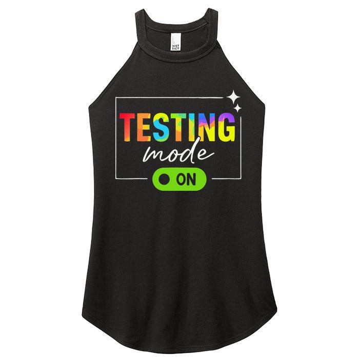 Funny Testing Mode On Motivational Test Day For Teacher Women's Perfect Tri Rocker Tank