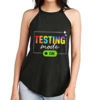Funny Testing Mode On Motivational Test Day For Teacher Women's Perfect Tri Rocker Tank
