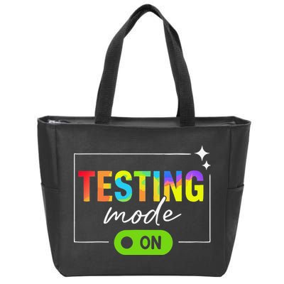 Funny Testing Mode On Motivational Test Day For Teacher Zip Tote Bag