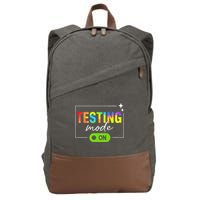 Funny Testing Mode On Motivational Test Day For Teacher Cotton Canvas Backpack