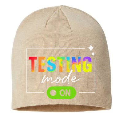 Funny Testing Mode On Motivational Test Day For Teacher Sustainable Beanie
