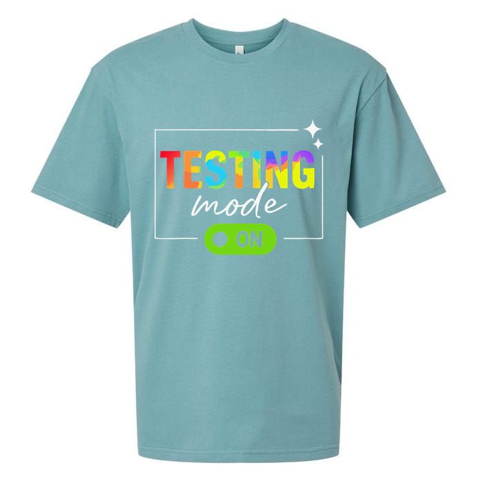 Funny Testing Mode On Motivational Test Day For Teacher Sueded Cloud Jersey T-Shirt