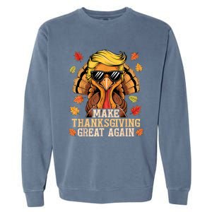 Funny Trump Make Thanksgiving Great Again Turkey Day Trump Garment-Dyed Sweatshirt