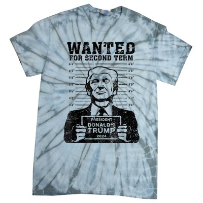 Free Trump Mugshot Wanted For Second Term 2024 Trump 2024 Tie-Dye T-Shirt