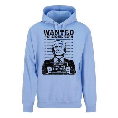 Free Trump Mugshot Wanted For Second Term 2024 Trump 2024 Unisex Surf Hoodie