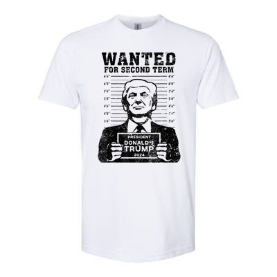 Free Trump Mugshot Wanted For Second Term 2024 Trump 2024 Softstyle CVC T-Shirt