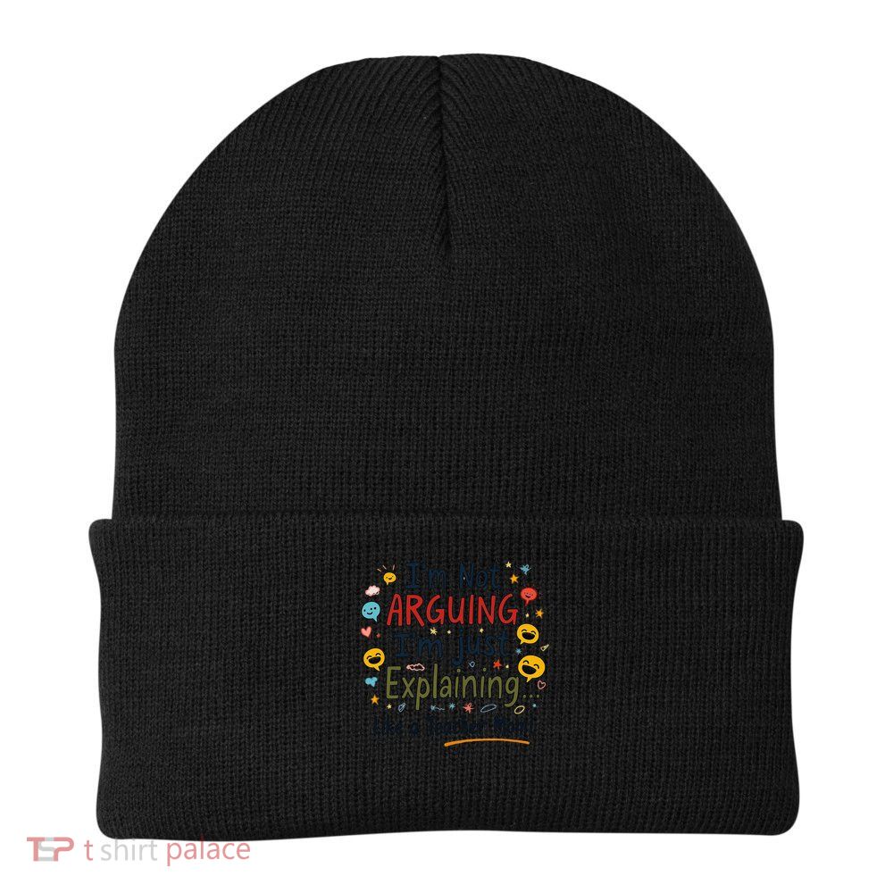 Funny Teacher Mom Im Not Arguing Im Explaining Knit Cap Winter Beanie
