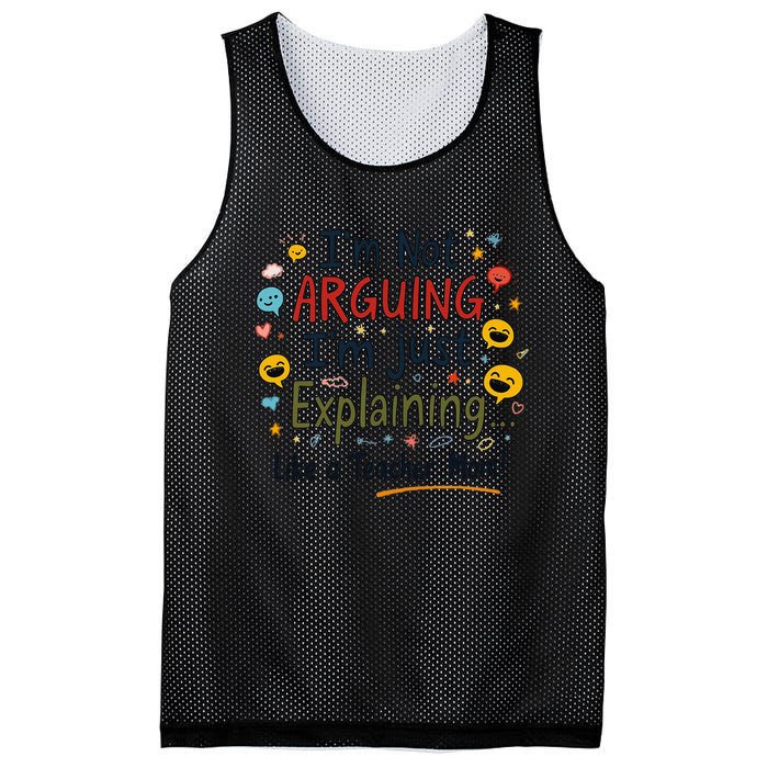 Funny Teacher Mom Im Not Arguing Im Explaining Mesh Reversible Basketball Jersey Tank