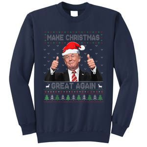 Funny Trump Make Christmas Great Again Ugly Sweater Xmas Raglan Sweatshirt