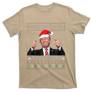 Funny Trump Make Christmas Great Again Ugly Sweater Xmas Raglan T-Shirt