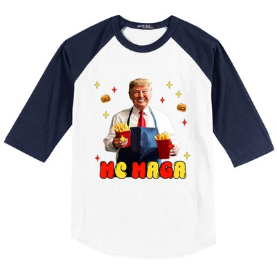 Funny Trump Mc Maga Fries Fast Food Baseball Sleeve Shirt