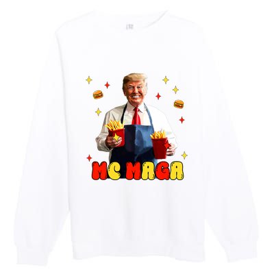 Funny Trump Mc Maga Fries Fast Food Premium Crewneck Sweatshirt