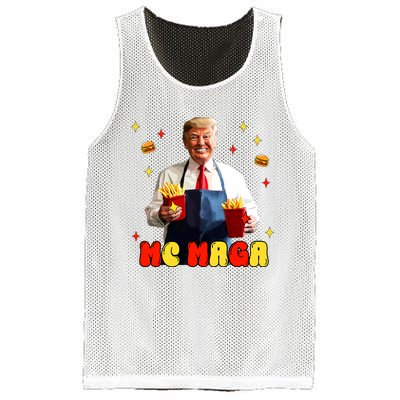 Funny Trump Mc Maga Fries Fast Food Mesh Reversible Basketball Jersey Tank