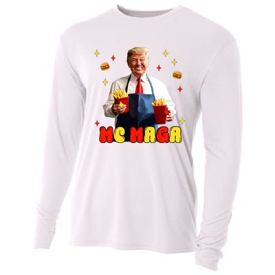 Funny Trump Mc Maga Fries Fast Food Cooling Performance Long Sleeve Crew