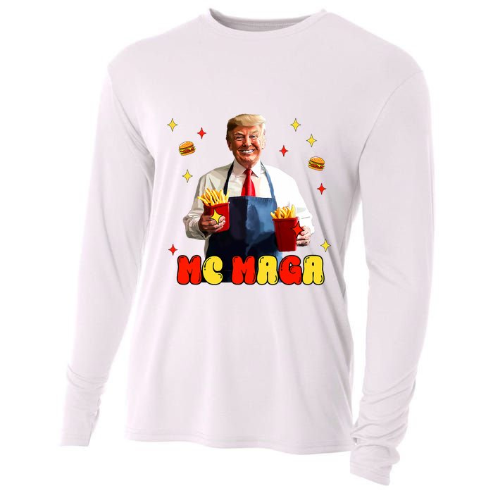 Funny Trump Mc Maga Fries Fast Food Cooling Performance Long Sleeve Crew