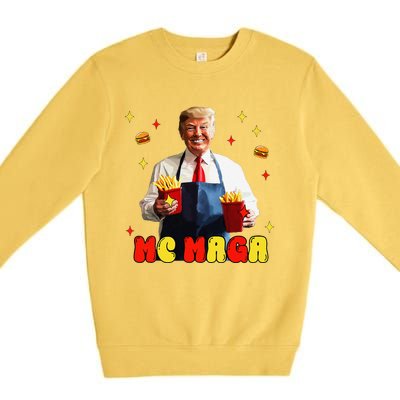 Funny Trump Mc Maga Fries Fast Food Premium Crewneck Sweatshirt