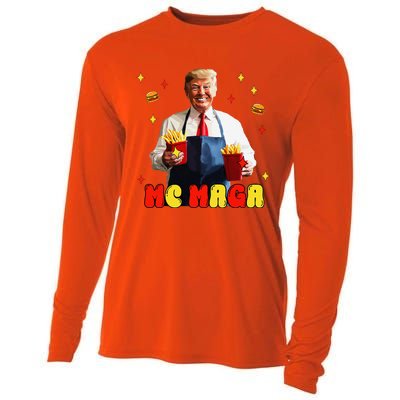 Funny Trump Mc Maga Fries Fast Food Cooling Performance Long Sleeve Crew