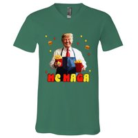 Funny Trump Mc Maga Fries Fast Food V-Neck T-Shirt