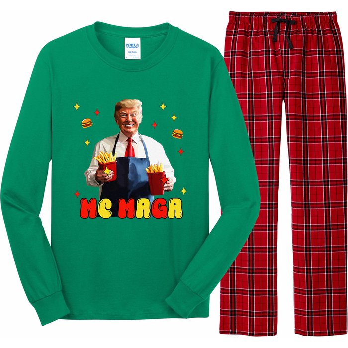 Funny Trump Mc Maga Fries Fast Food Long Sleeve Pajama Set