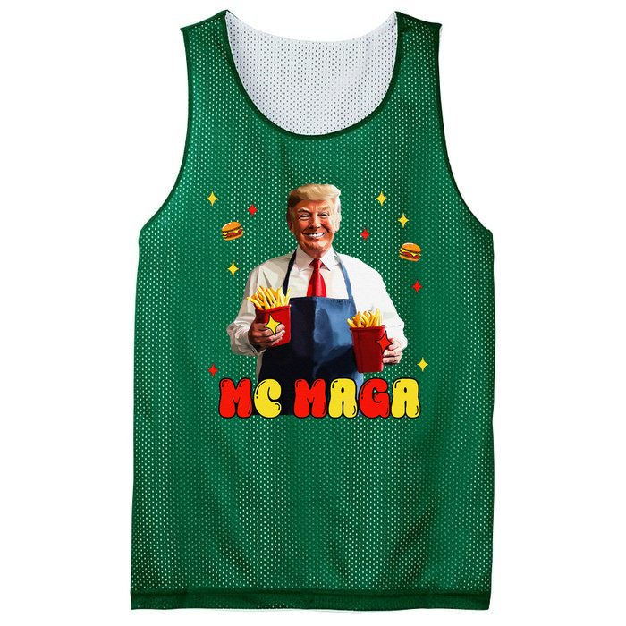 Funny Trump Mc Maga Fries Fast Food Mesh Reversible Basketball Jersey Tank