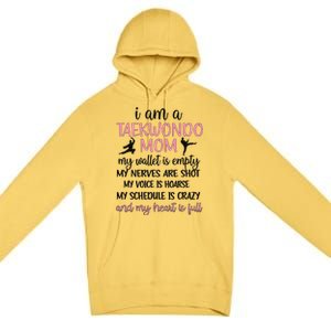 Funny Taekwondo Mom Of A Taekwondo Fighter Mama Premium Pullover Hoodie