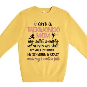 Funny Taekwondo Mom Of A Taekwondo Fighter Mama Premium Crewneck Sweatshirt