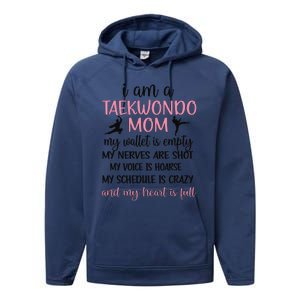 Funny Taekwondo Mom Of A Taekwondo Fighter Mama Performance Fleece Hoodie