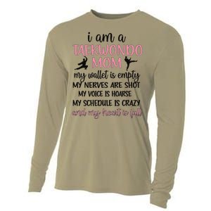 Funny Taekwondo Mom Of A Taekwondo Fighter Mama Cooling Performance Long Sleeve Crew