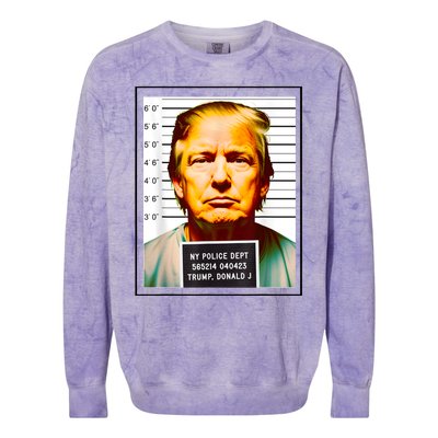 Funny Trump Mugshot Parody AI DC Georgia NYC Indictment Colorblast Crewneck Sweatshirt