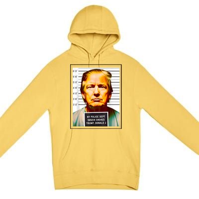 Funny Trump Mugshot Parody AI DC Georgia NYC Indictment Premium Pullover Hoodie