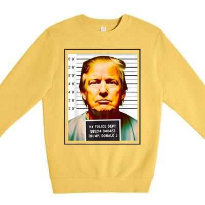 Funny Trump Mugshot Parody AI DC Georgia NYC Indictment Premium Crewneck Sweatshirt