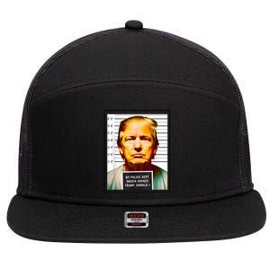 Funny Trump Mugshot Parody AI DC Georgia NYC Indictment 7 Panel Mesh Trucker Snapback Hat