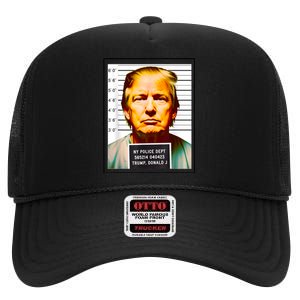 Funny Trump Mugshot Parody AI DC Georgia NYC Indictment High Crown Mesh Back Trucker Hat