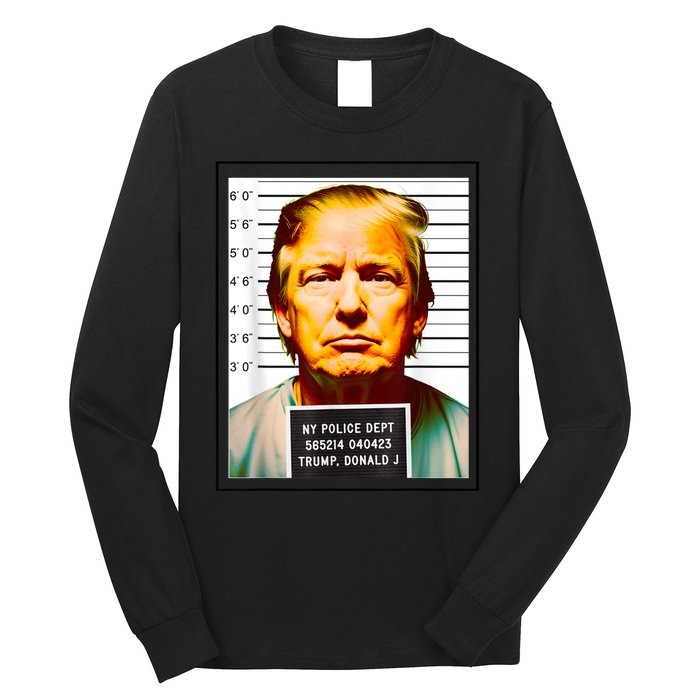 Funny Trump Mugshot Parody AI DC Georgia NYC Indictment Long Sleeve Shirt