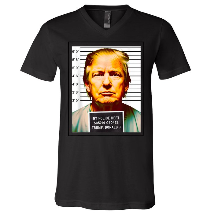 Funny Trump Mugshot Parody AI DC Georgia NYC Indictment V-Neck T-Shirt