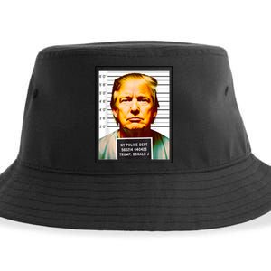 Funny Trump Mugshot Parody AI DC Georgia NYC Indictment Sustainable Bucket Hat