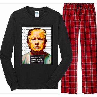 Funny Trump Mugshot Parody AI DC Georgia NYC Indictment Long Sleeve Pajama Set