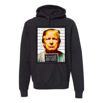 Funny Trump Mugshot Parody AI DC Georgia NYC Indictment Premium Hoodie