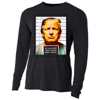 Funny Trump Mugshot Parody AI DC Georgia NYC Indictment Cooling Performance Long Sleeve Crew