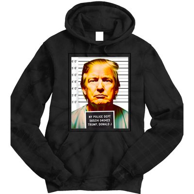 Funny Trump Mugshot Parody AI DC Georgia NYC Indictment Tie Dye Hoodie