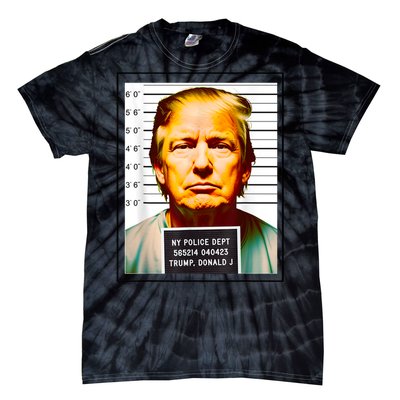 Funny Trump Mugshot Parody AI DC Georgia NYC Indictment Tie-Dye T-Shirt