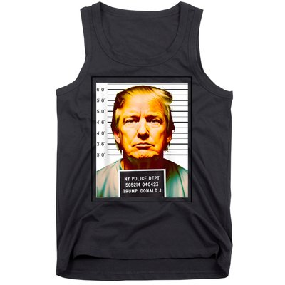 Funny Trump Mugshot Parody AI DC Georgia NYC Indictment Tank Top