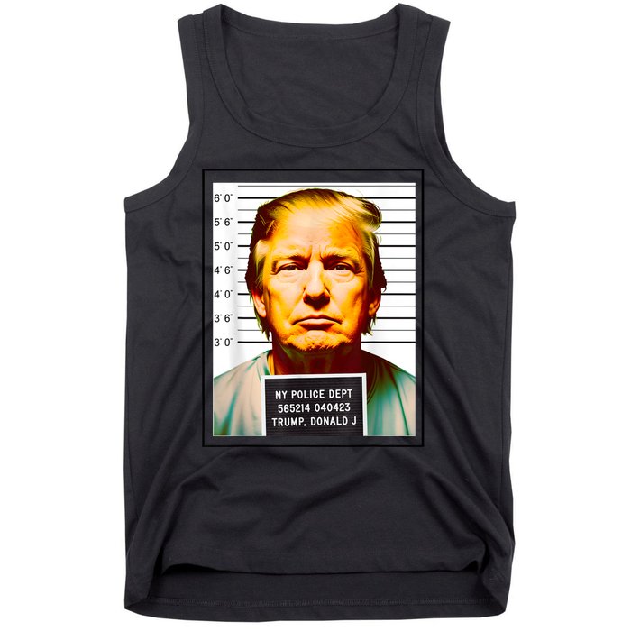 Funny Trump Mugshot Parody AI DC Georgia NYC Indictment Tank Top