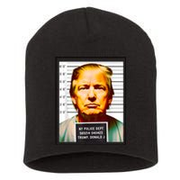 Funny Trump Mugshot Parody AI DC Georgia NYC Indictment Short Acrylic Beanie