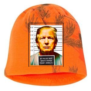 Funny Trump Mugshot Parody AI DC Georgia NYC Indictment Kati - Camo Knit Beanie