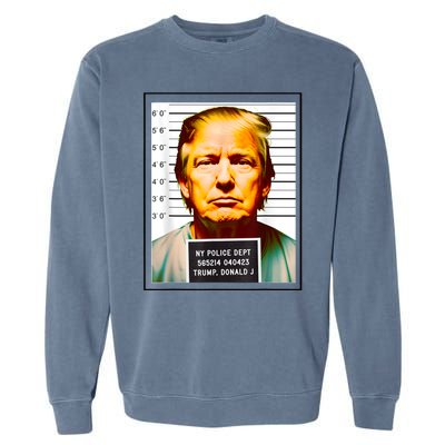 Funny Trump Mugshot Parody AI DC Georgia NYC Indictment Garment-Dyed Sweatshirt