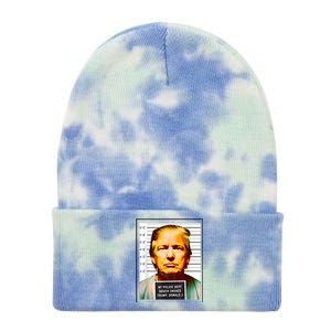 Funny Trump Mugshot Parody AI DC Georgia NYC Indictment Tie Dye 12in Knit Beanie